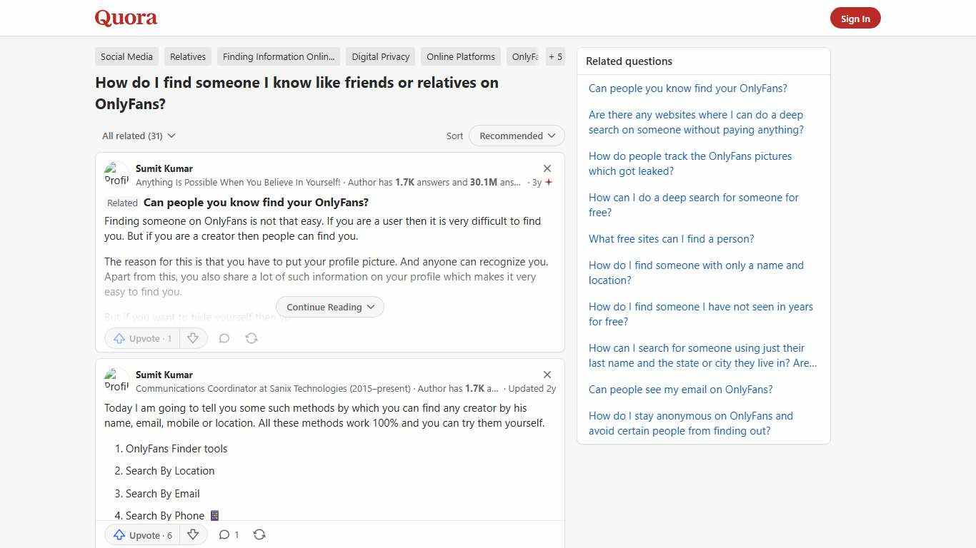 How to find someone I know like friends or relatives on OnlyFans - Quora
